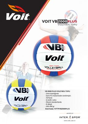 Voit - Voit VB2000 Plus Voleybol Topu No 5 Beyaz -Mavi -Kırmızı